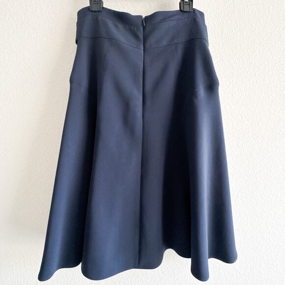 Karen Millen Navy Blue A-Line Flared Skirt US 6 | Button Waist Detail | Elegant - Picture 10 of 13